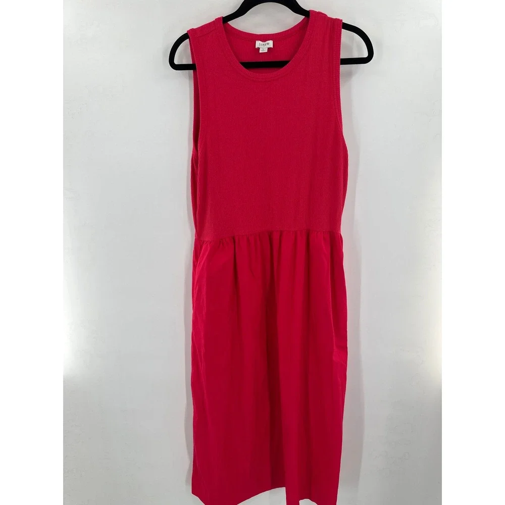 J. Crew Ribbed Knit Mixy Dress Pink Large